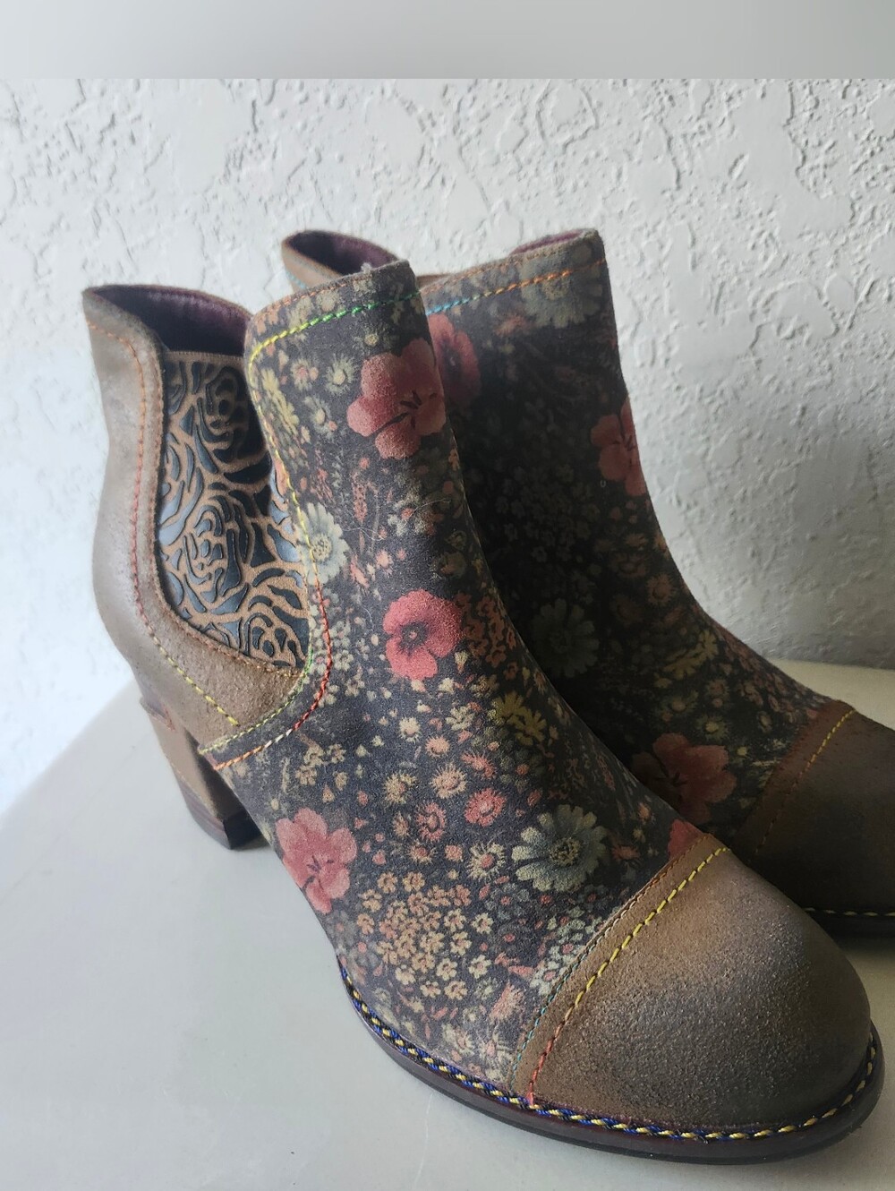 L' Artiste By Spring Step Melvina Floral Leather Booties View 3